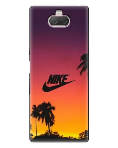 Чехол для Sony Xperia 10 с картинкой «Nike на закате солнца»