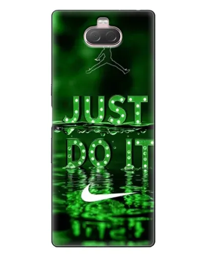 Чехол для Sony Xperia 10 с картинкой «Зеленый неоновый Nike»