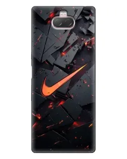 Чехол для Sony Xperia 10 с картинкой «Nike — эффект разломов»
