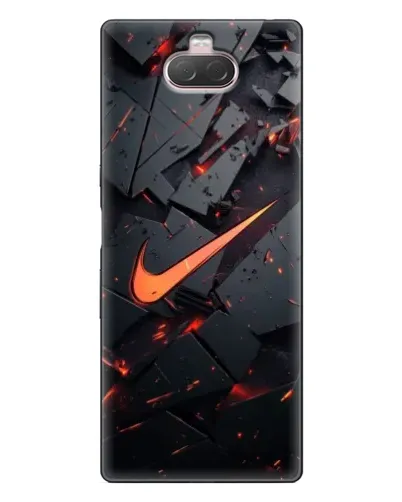 Чехол для Sony Xperia 10 с картинкой «Nike — эффект разломов»