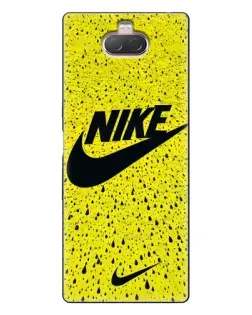Чехол для Sony Xperia 10 с картинкой «Желтый текстурный Nike»