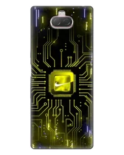 Чехол для Sony Xperia 10 с картинкой «Nike — золотая искра»