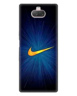 Чехол для Sony Xperia 10 с картинкой «Синий пульс Nike»