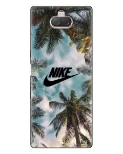 Чехол для Sony Xperia 10 с картинкой «Тропический принт Nike»