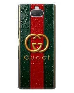 Чохол для Sony Xperia 10 з картинкою «Gucci — фірмова смуга та золото» Чохол для Sony Xperia 10 з картинкою «Gucci — фірмова смуга та золото»