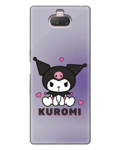 Чехол для Sony Xperia 10 с картинкой «Kuromi — фиолетовый арт»