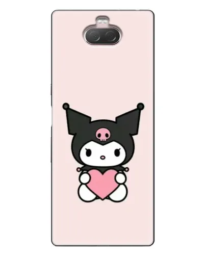 Чехол для Sony Xperia 10 с картинкой «Kuromi и сердце»