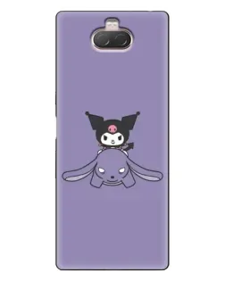 Чохол для Sony Xperia 10 з картинкою «Kuromi на ліловому фоні»