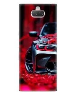 Чохол для Sony Xperia 10 з картинкою «Спортивна BMW та квіти»