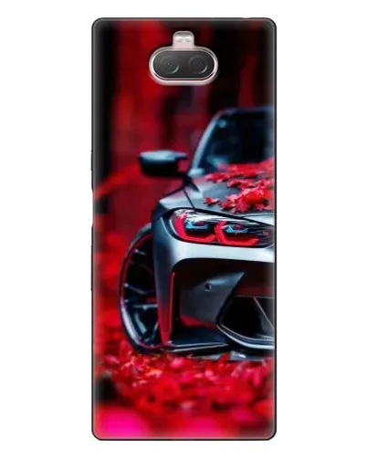 Чохол для Sony Xperia 10 з картинкою «Спортивна BMW та квіти»