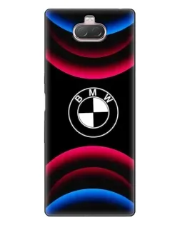 Чохол для Sony Xperia 10 з картинкою «Логотип BMW та неонові дуги»
