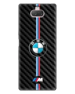 Чохол для Sony Xperia 10 з картинкою «Емблема BMW та карбон»