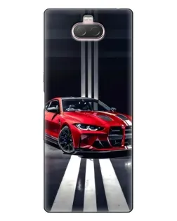 Чохол для Sony Xperia 10 з картинкою «Червона BMW на дорозі»