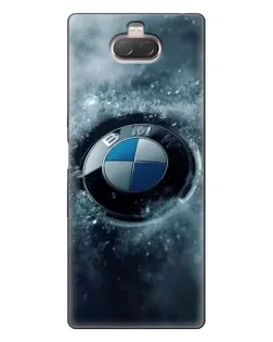 Чехол для Sony Xperia 10 с картинкой «Логотип BMW — лед»