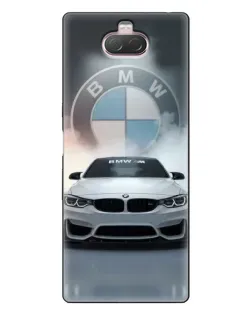 Чехол для Sony Xperia 10 с картинкой «BMW в белом дыму»