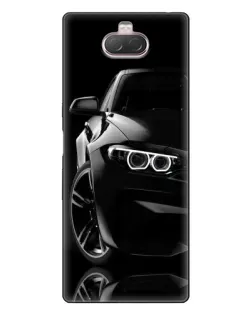 Чехол для Sony Xperia 10 с картинкой «Черная BMW — профиль»