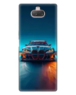 Чехол для Sony Xperia 10 с картинкой «BMW — огни неона»