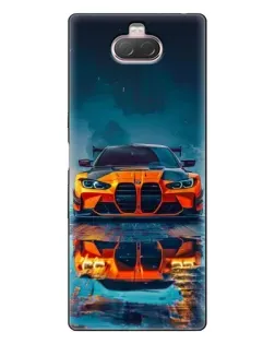 Чехол для Sony Xperia 10 с картинкой «BMW — золотая эмблема»