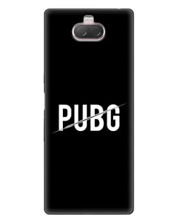 Чехол для Sony Xperia 10 с картинкой «PUBG — белый логотип»