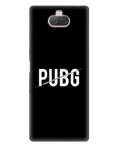 Чехол для Sony Xperia 10 с картинкой «PUBG — белый логотип»