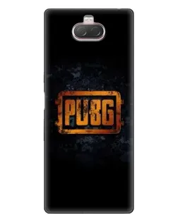 Чехол для Sony Xperia 10 с картинкой «PUBG — золотой логотип»