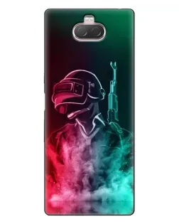 Чехол для Sony Xperia 10 с картинкой «PUBG — огненный воин»