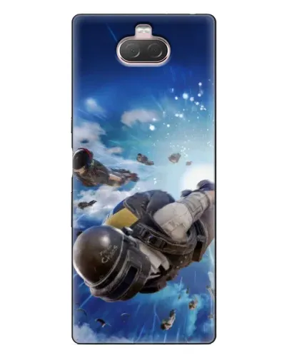 Чехол для Sony Xperia 10 с картинкой «Десант PUBG — прыжок»