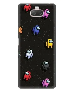 Чехол для Sony Xperia 10 с картинкой «Космический паттерн Among Us»