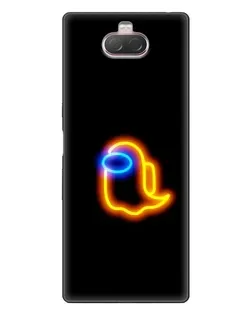 Чехол для Sony Xperia 10 с картинкой «Among Us неоновое сияние»