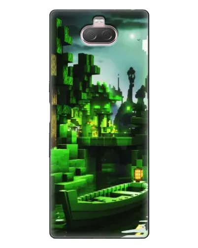 Чехол для Sony Xperia 10 с картинкой «Minecraft лесной пейзаж»