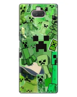 Чехол для Sony Xperia 10 с картинкой «Криперы Minecraft»