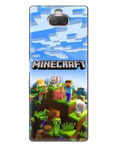 Чехол для Sony Xperia 10 с картинкой «Minecraft классический мир»