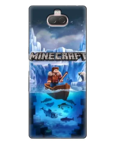 Чехол для Sony Xperia 10 с картинкой «Minecraft ледяной мир»