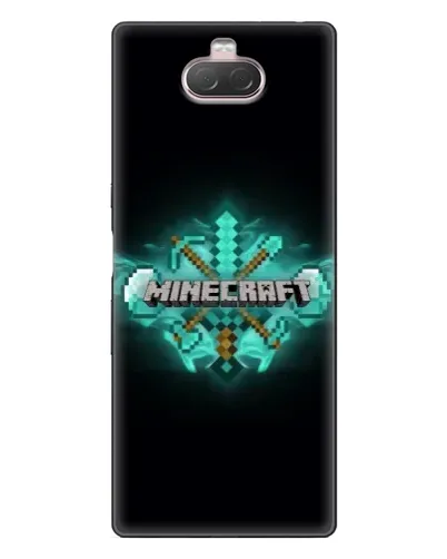 Чехол для Sony Xperia 10 с картинкой «Minecraft Diamond лого»