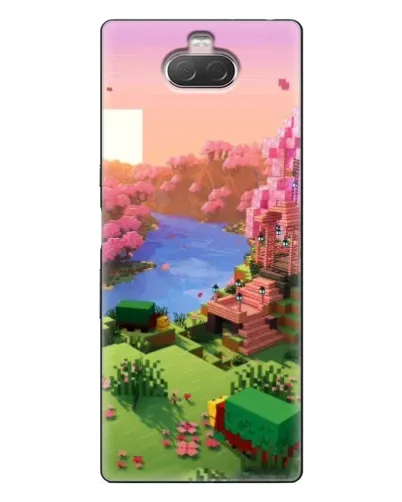 Чехол для Sony Xperia 10 с картинкой «Розовое дерево Minecraft»