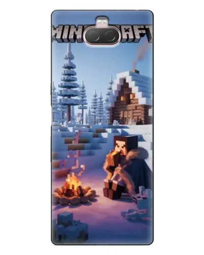 Чехол для Sony Xperia 10 с картинкой «Зимний Minecraft»