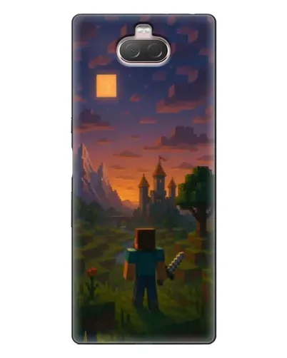 Чехол для Sony Xperia 10 с картинкой «Стив у башни»