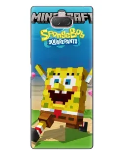 Чохол для Sony Xperia 10 з картинкою «Губка Боб Minecraft»