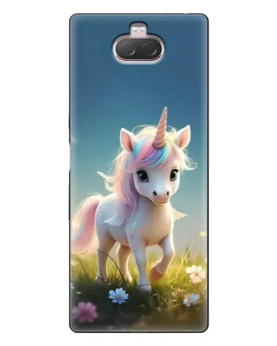 Чехол для Sony Xperia 10 с картинкой «Единорог на поляне»