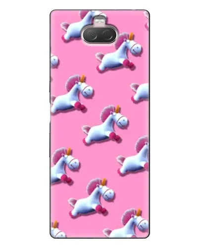 Чехол для Sony Xperia 10 с картинкой «Единороги на розовом»
