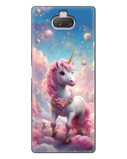 Чехол для Sony Xperia 10 с картинкой «Единорог среди облаков»