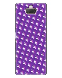 Чехол для Sony Xperia 10 с картинкой «Единороги на фиолетовом»