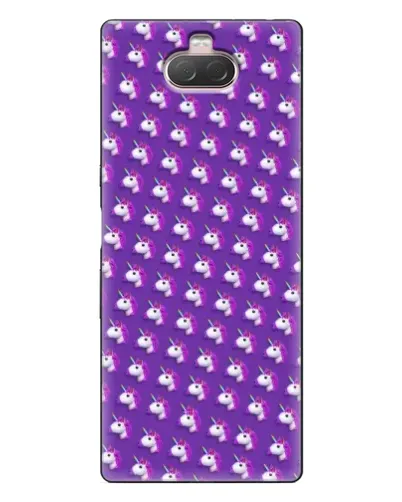 Чехол для Sony Xperia 10 с картинкой «Единороги на фиолетовом»