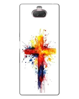 Чохол для Sony Xperia 10 з картинкою «Акварельний хрест»