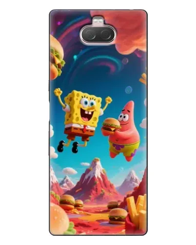 Чехол для Sony Xperia 10 с картинкой «Космический фастфуд»