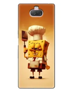 Чехол для Sony Xperia 10 с картинкой «Губка Боб повар»