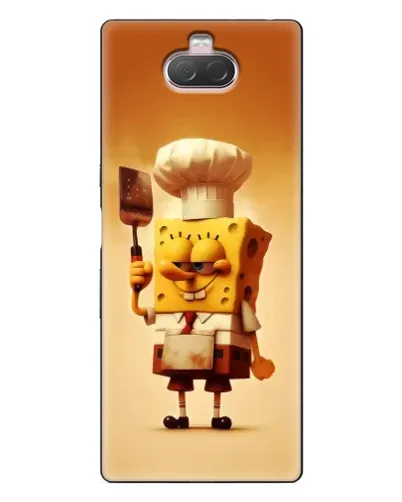 Чехол для Sony Xperia 10 с картинкой «Губка Боб повар»