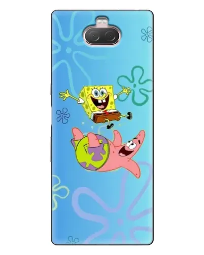 Чехол для Sony Xperia 10 с картинкой «Спанч Боб и Патрик»