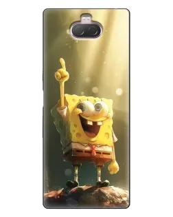 Чехол для Sony Xperia 10 с картинкой «Сияющий Спанч Боб»