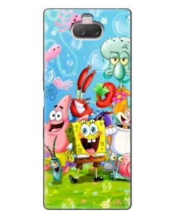Чехол для Sony Xperia 10 с картинкой «Губка Боб и друзья»